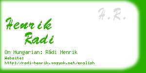 henrik radi business card