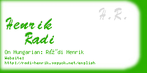 henrik radi business card
